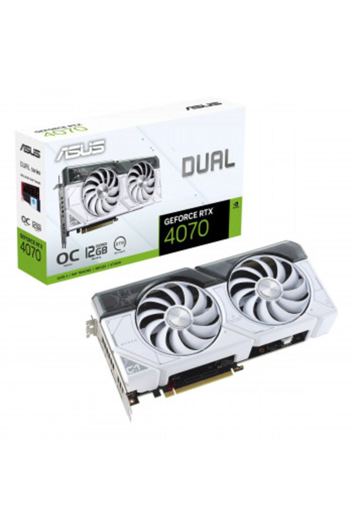 ASUS Dual Geforce Rtx 4070 Oc Dual-Rtx4070-O12G-White Gddr6X 192Bit Dx12 Dlss 3 Ekran Kartı