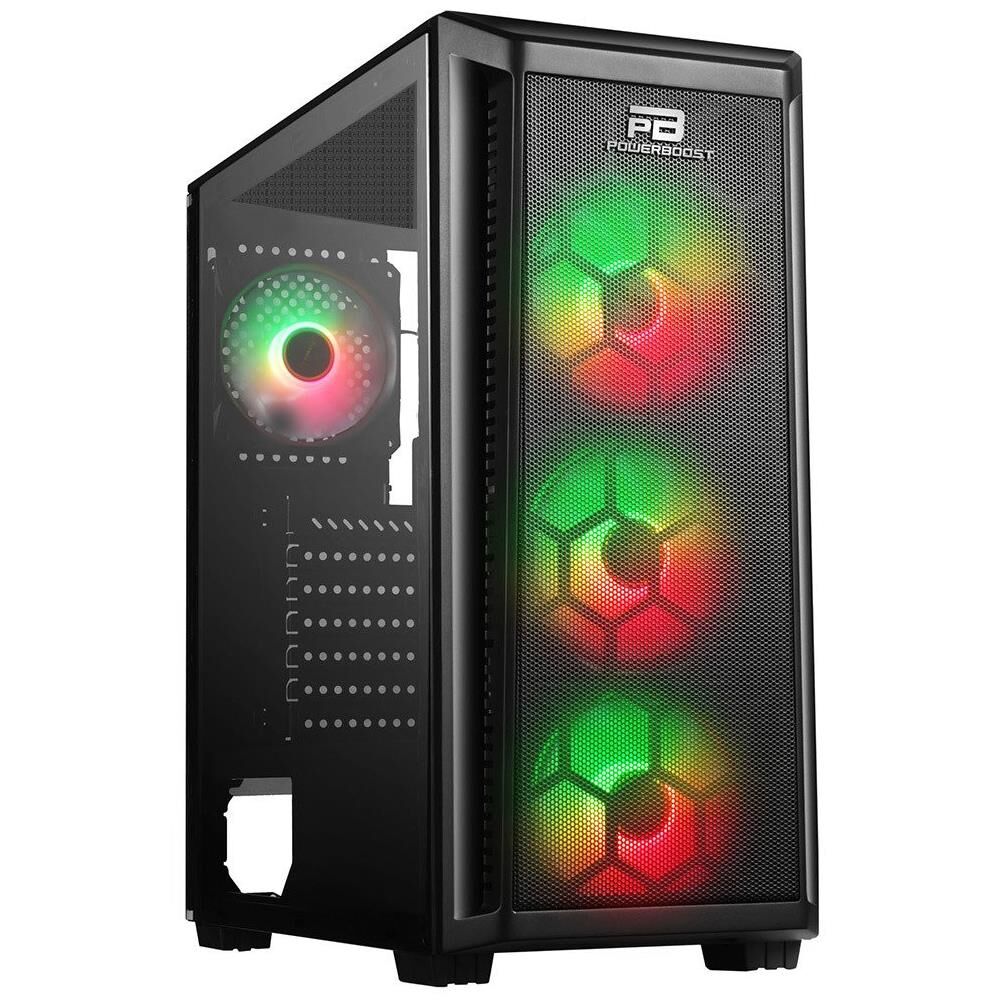 PowerBoost PB-T001BB 750w 80+ Bronze Full Siyah Mesh Panel RGB Fan Kasa