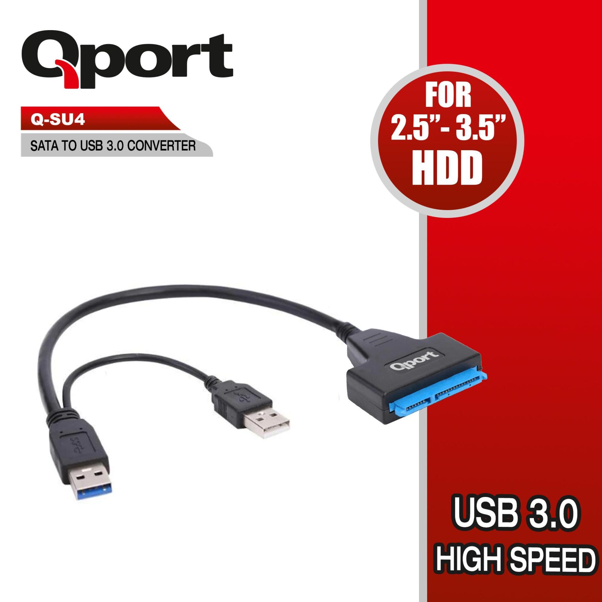 Qport Q-SU4 16 cm USB-2.5'' 3.5'' SATA Disk Dönüştürücü