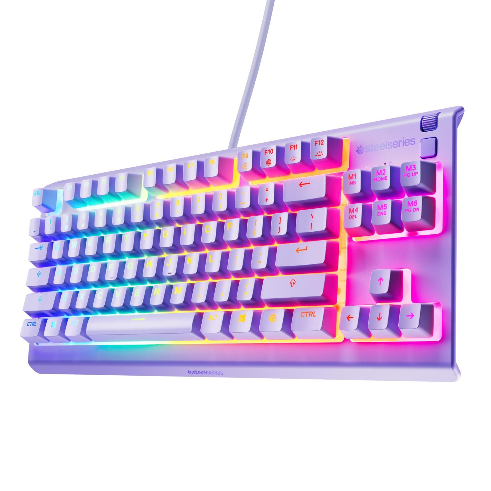 SteelSeries Apex 3 TKL RGB Suya ve Toza Dayanıklı Türkçe Gaming Klavye – Lila