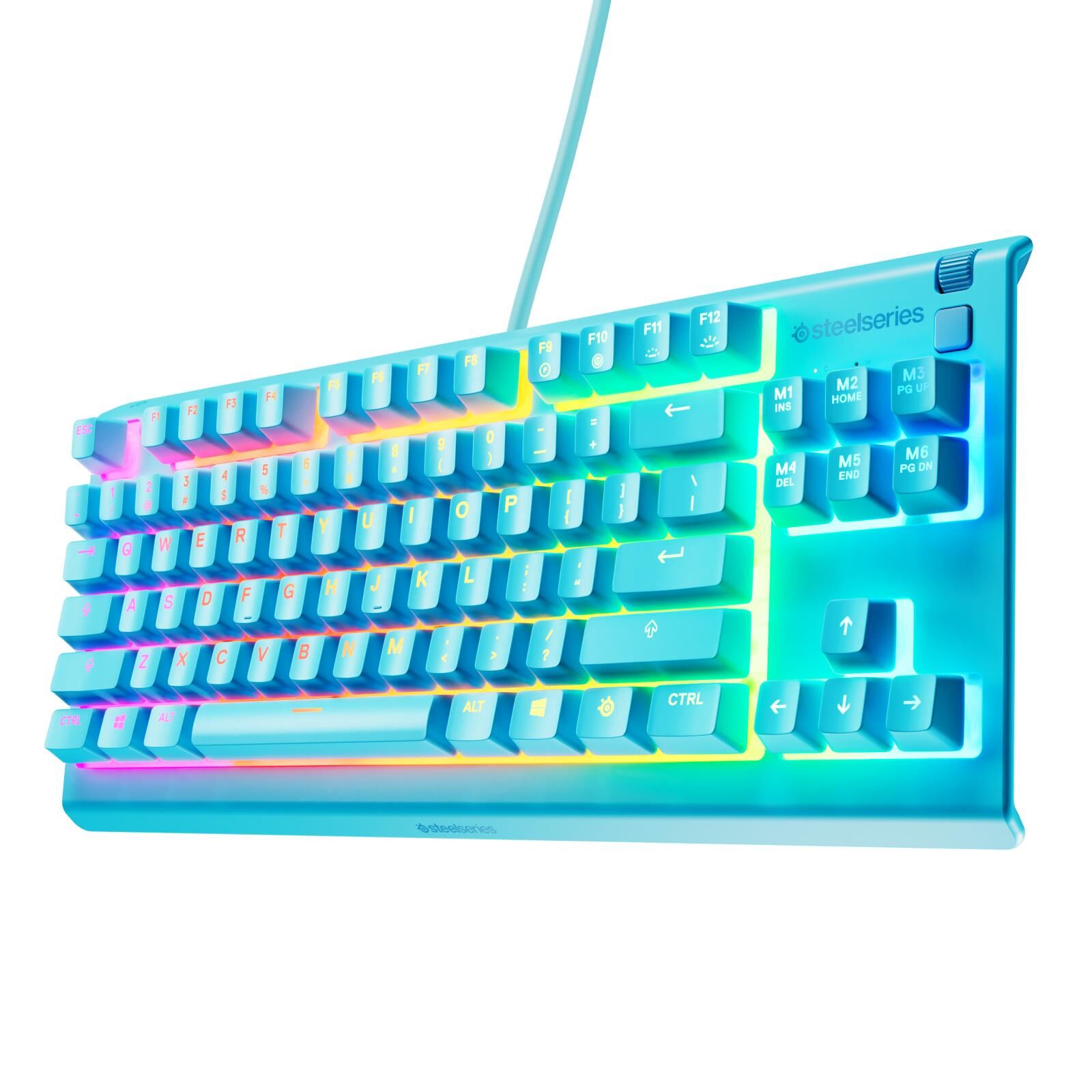 SteelSeries Apex 3 TKL RGB Suya ve Toza Dayanıklı Türkçe Gaming Klavye – Mavi