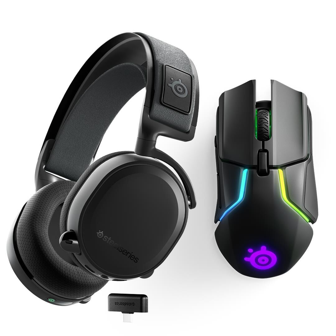 SteelSeries Arctis 7+ Plus Wireless Kablosuz Gaming Kulaklık +  Rival 650 Kablosuz Oyuncu Mouse