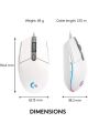 Logitech G102 LightSync Optik Kablolu Oyuncu Mouse Beyaz