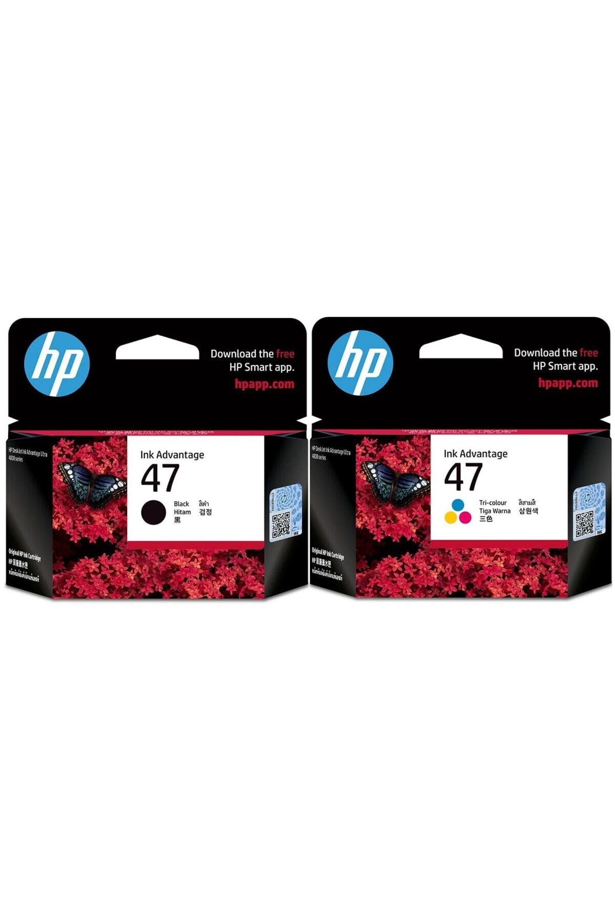 HP (47) Siyah ve Renkli Mürekkep Kartuş 6ZD21AE ve 6ZD61AE