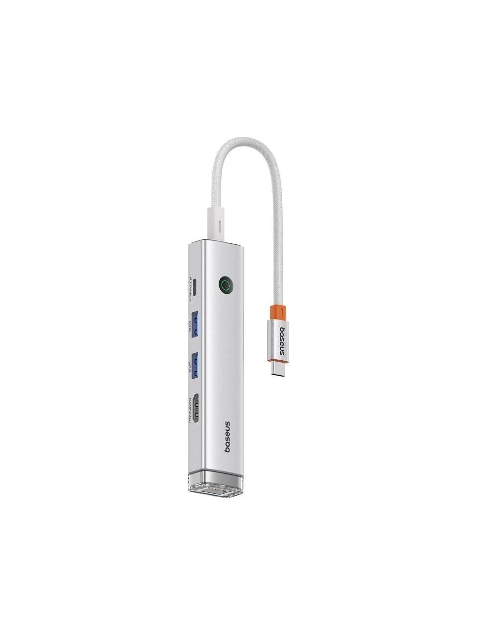 Baseus UltraJoy Series 5-Port HUB AIR - Gümüş (Type-C to HDMI4K@60Hz*1+USB3.0*2+PD*1+RJ45*1)