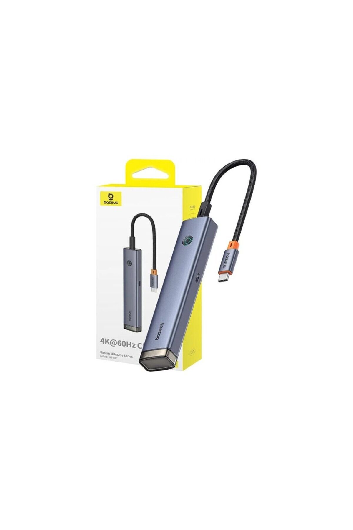 Baseus UltraJoy Series 6-Port HUB AIR - Gri (Type-C to HDMI4K@60Hz*1+USB3.0*2+USB2.0*1+Type-C3.0*1+PD*1)