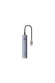Baseus UltraJoy Series 6-Port HUB AIR - Gri (Type-C to HDMI4K@60Hz*1+USB3.0*2+USB2.0*1+Type-C3.0*1+PD*1)
