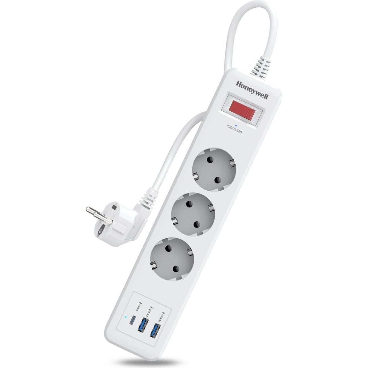 Honeywell 3'lü Akım Korumalı Priz 1x Type-C + 2x USB-A HC000037 20W PD