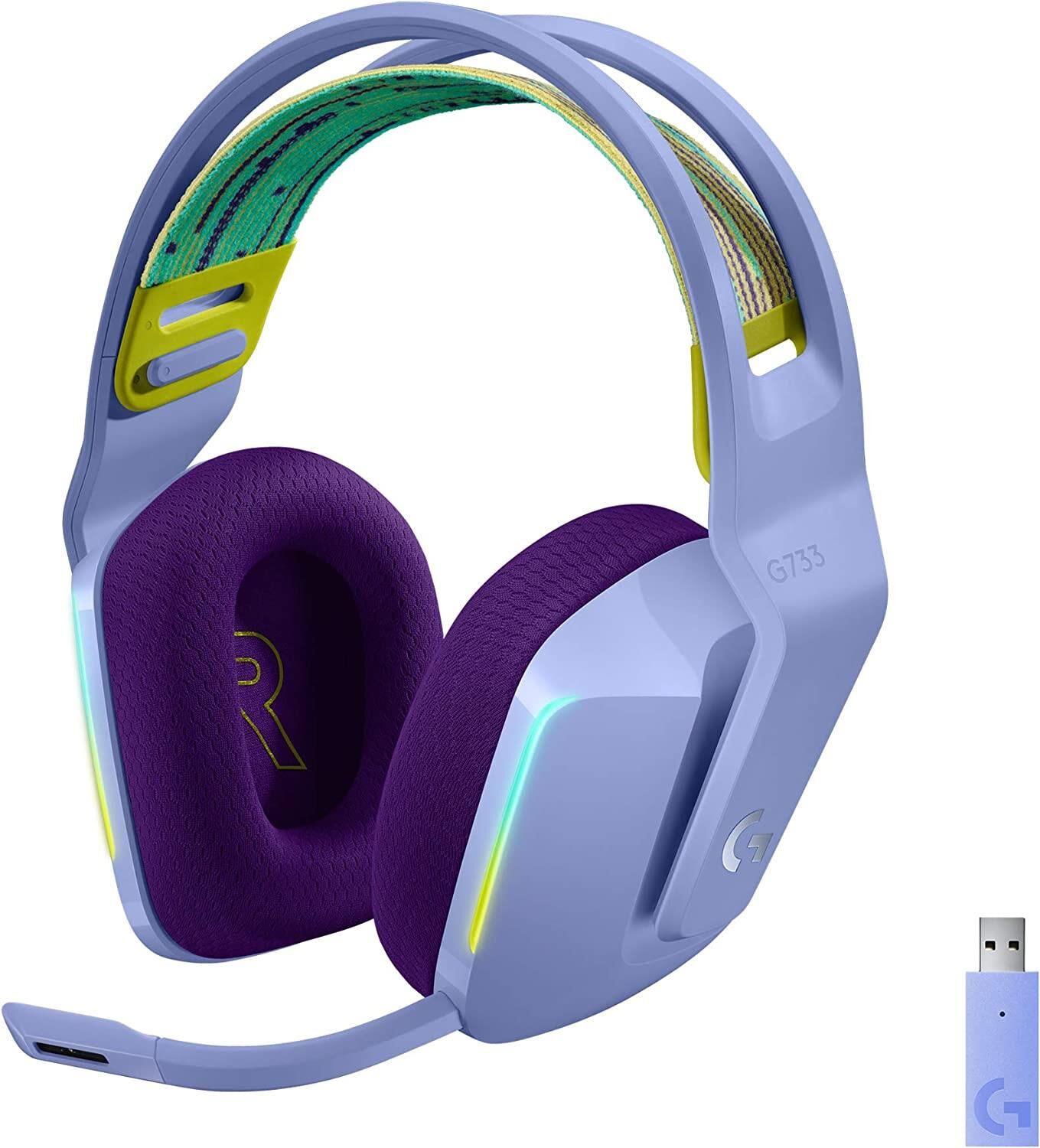 Logitech G733 Lightspeed RGB Kablosuz 7.1 Surround Ses Oyuncu Kulaklığı - Lila