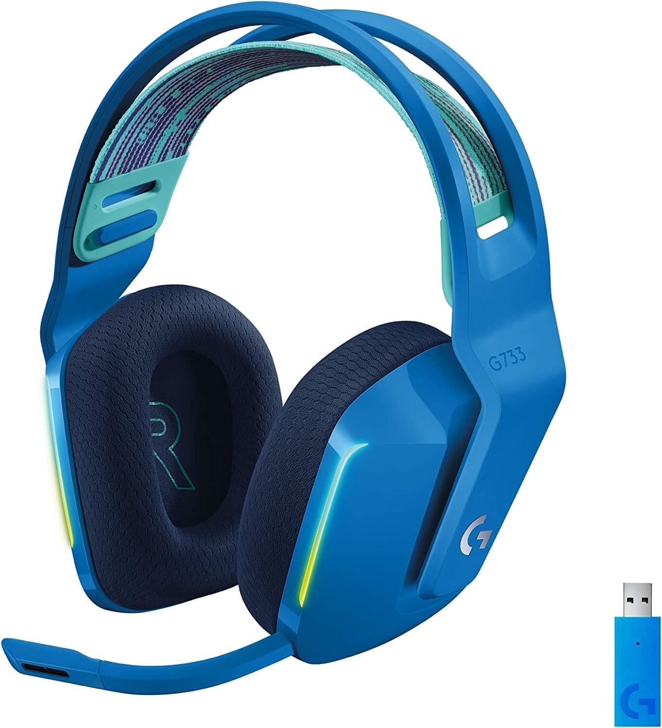 Logitech G733 Lightspeed RGB Kablosuz 7.1 Surround Ses Oyuncu Kulaklığı - Mavi