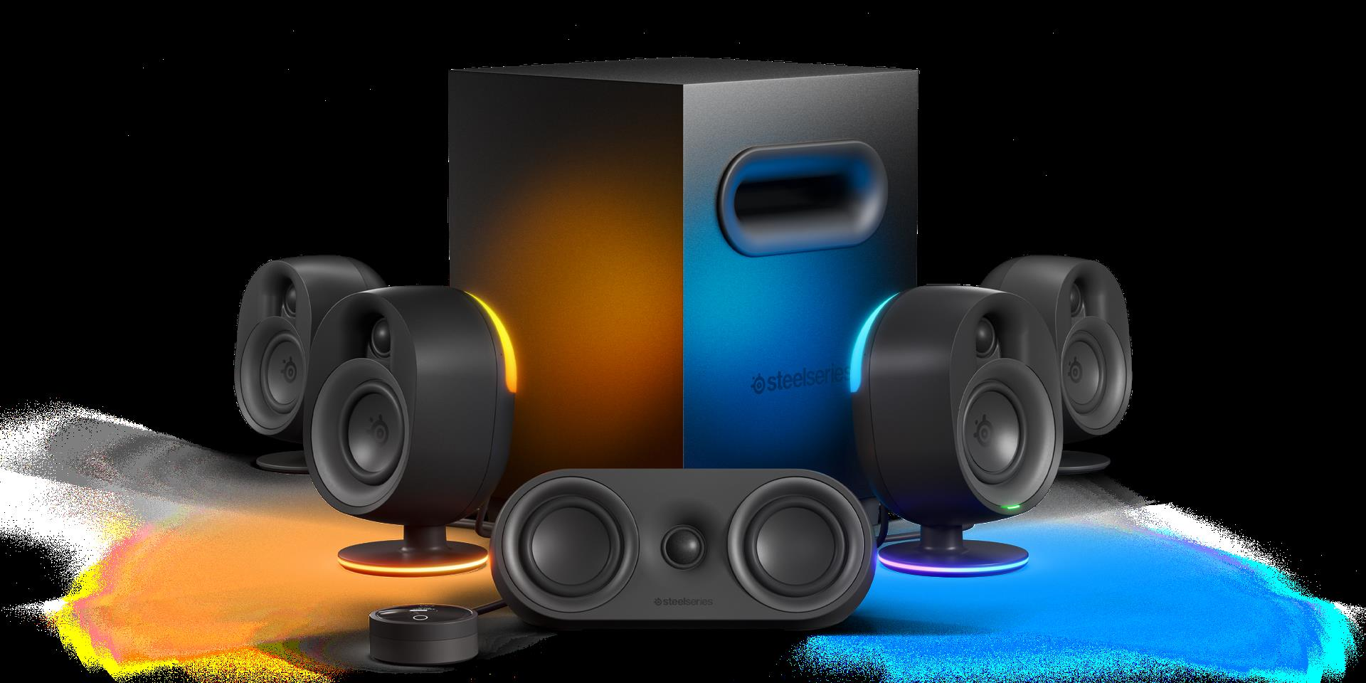 SteelSeries Arena 9 RGB 5.1 Surround Optik ve Bluetooth Bağlantılı Oyun Hoparlörü