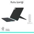 Logitech Flip Folio iPad Pro 11 inç (M4), iPad Air 11 inç (M2 ve M3), iPad Air (5. Nesil) ile Uyumlu Türkçe Klavyeli Tablet Kılıfı, Siyah