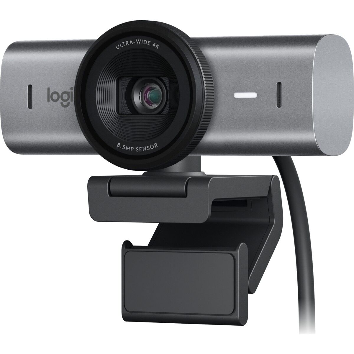 Logitech MX Brio Ultra HD 4K Gizlilik Kapaklı ve Mikrofonlu Yayın Web Kamerası, Koyu Gri