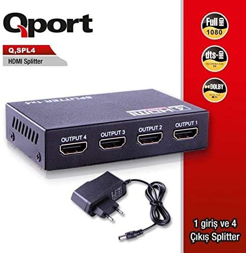 Qport Q-SPL4 Full HD (1 Giriş 4 Çıkışlı) HDMI Splitter