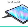 Logitech Combo Touch 11 inç iPad Air M2 ile Uyumlu Türkçe Klavyeli Tablet Kılıfı - Gri
