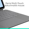 Logitech Combo Touch 11 inç iPad Air M2 ile Uyumlu Türkçe Klavyeli Tablet Kılıfı - Gri