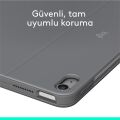Logitech Combo Touch 11 inç iPad Air M2 ile Uyumlu Türkçe Klavyeli Tablet Kılıfı - Gri