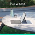 Logitech Combo Touch 11 inç iPad Air M2 ile Uyumlu Türkçe Klavyeli Tablet Kılıfı - Gri
