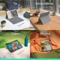 Logitech Combo Touch 11 inç iPad Air M2 ile Uyumlu Türkçe Klavyeli Tablet Kılıfı - Gri