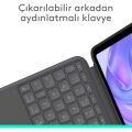 Logitech Combo Touch 11 inç iPad Pro M4 ile Uyumlu Türkçe Klavyeli Tablet Kılıfı - Gri