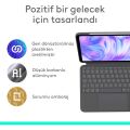 Logitech Combo Touch 11 inç iPad Pro M4 ile Uyumlu Türkçe Klavyeli Tablet Kılıfı - Gri