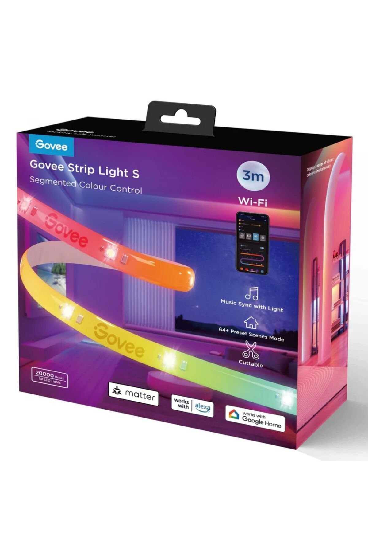 Govee RGBICW Koruyucu Kaplamalı Led Şerit Işık S (3 M) - H612FCD1