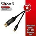 Qport Q-THD Type-C To Display Port 4K 60Hz Kablo 2 metre