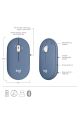 Logitech M350 Pebble İnce Kablosuz Bluetooth Mouse - Uzay Mavisi