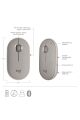 Logitech M350 Pebble İnce Kablosuz Bluetooth Mouse - Bej