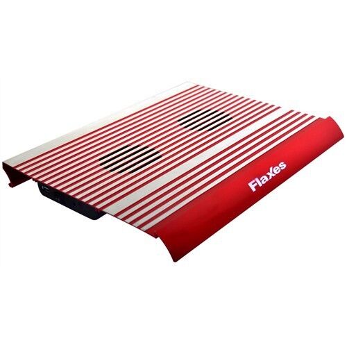 Flaxes FN-3333K Alüminyum 7-17'' Sessiz Çift Fanlı Laptop Soğutucu - Kırmızı