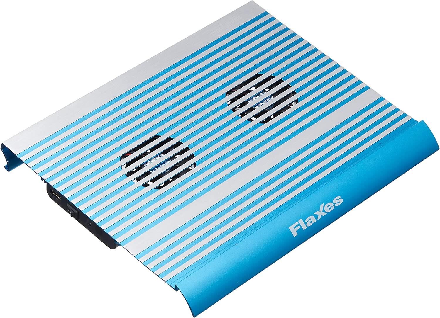 Flaxes FN-3333M Alüminyum 7-17'' Sessiz Çift Fanlı Laptop Soğutucu - Mavi