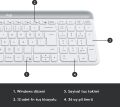 Logitech MK470 Slim Combo Kablosuz Klavye Mouse Set - Beyaz