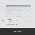 Logitech MK470 Slim Combo Kablosuz Klavye Mouse Set - Beyaz