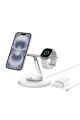Belkin WIZ023VFWH Qi2 15W 3in1 MagSafe Şarj Standı - Beyaz