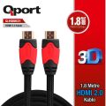 QPORT 1.8metre Q-HDMI21 HDMI & HDMI Görüntü Kablosu 2.0v 4K