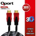 Qport Q-HDMI30 1.4 3D 30 Metre Altın Uçlu HDMI Kablo