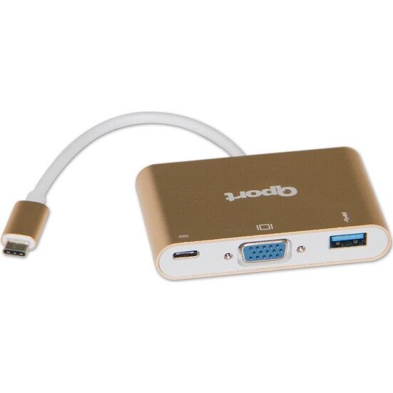 Qport Q-TV03 Type-C To Vga+USB 3.0+Type-C (F) 1920*1080P Çevirici
