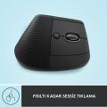 Logitech Lift Vertical Sessiz Kablosuz Ergonomik Dikey Mouse - Siyah