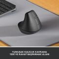 Logitech Lift Vertical Sessiz Kablosuz Ergonomik Dikey Mouse - Siyah