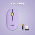 Logitech M350 Pebble Sessiz Kablosuz Kompakt Mouse - Lila