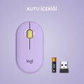 Logitech M350 Pebble Sessiz Kablosuz Kompakt Mouse - Lila