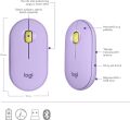 Logitech M350 Pebble Sessiz Kablosuz Kompakt Mouse - Lila