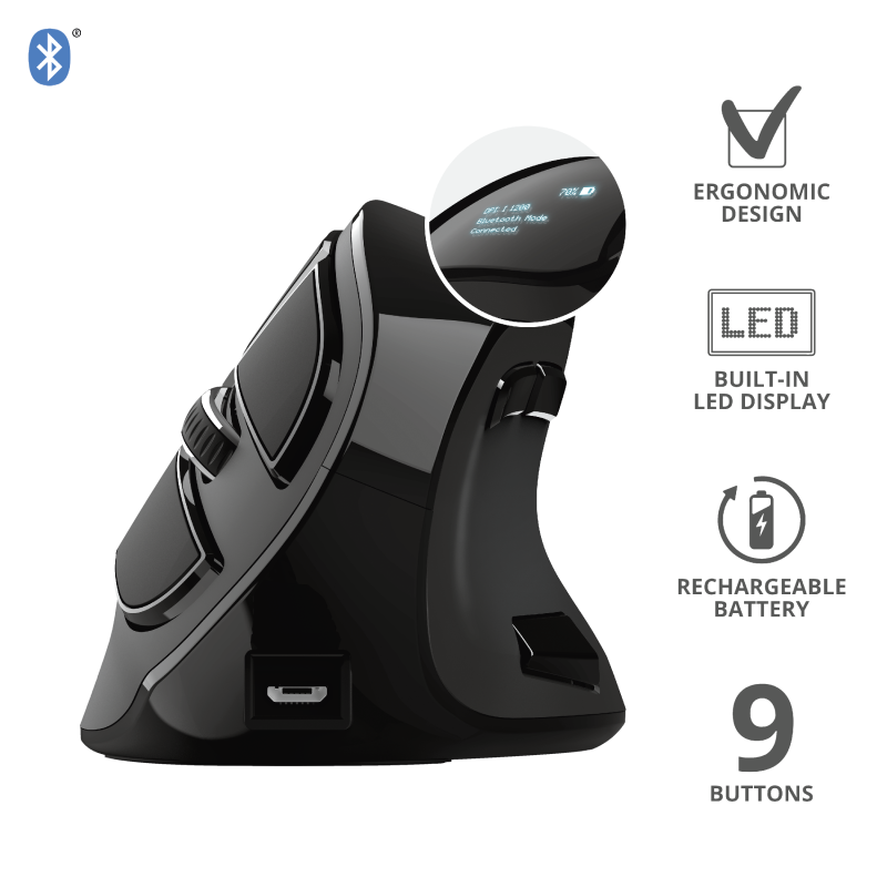 Trust Voxx 23731 Şarj Edilebilir Optik Kablosuz Mouse 2400 Dpi