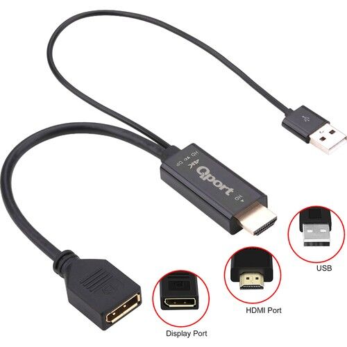 Qport Q-DPX HDMI (M) To Displayport(F) Çevirici