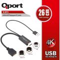 Qport Q-DPX HDMI (M) To Displayport(F) Çevirici