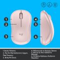 Logitech M221 Silent (Sessiz) Kablosuz Mouse Pembe 910-006512