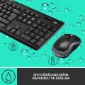 Logitech C270 HD 720p Mikrofonlu Web Kamerası ve MK270 Kablosuz USB Alıcılı Türkçe Q Klavye Mouse Seti, Siyah