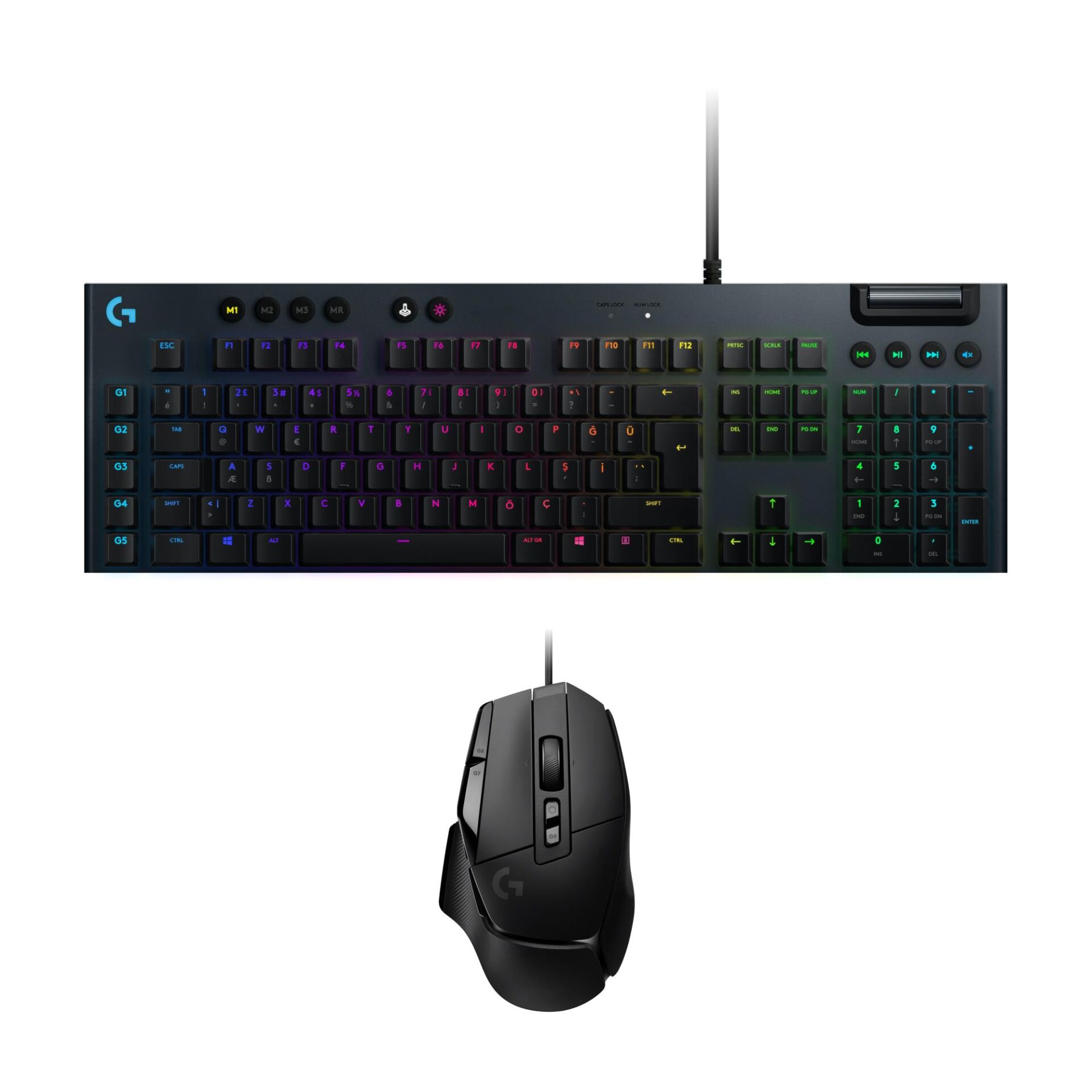 Logitech G815 Tactile Lightsync RGB Mekanik Gaming Türkçe Klavye +  G502 X Kablolu Hero 25K Sensörlü Rgb Aydınlatmalı Oyuncu Mouse - Siyah