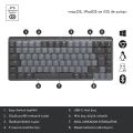 Logitech MX Mechanical Kablosuz Mini Mekanik Klavye, Aydınlatmalı, Dokunmatik Sessiz Tuşlar, İngilizce Q - Gri + MX Master 3S  Kablosuz Mouse - Siyah