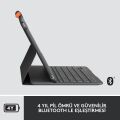 Logitech Slim Folio 10.2'' iPad 7. 8. ve 9. Nesil ile Uyumlu Klavyeli Tablet Kılıfı ve Crayon iPad Uyumlu Dijital Kalem, Açık Gri